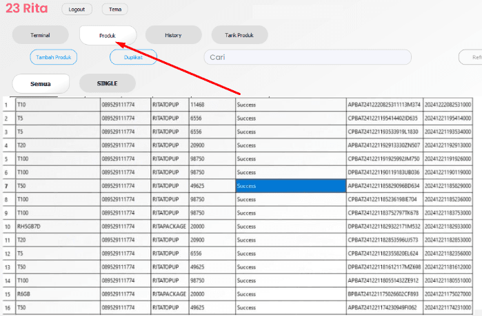 Produk Pulsa di Addon