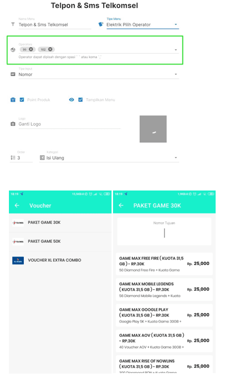 Tampilan Menu Elektrik