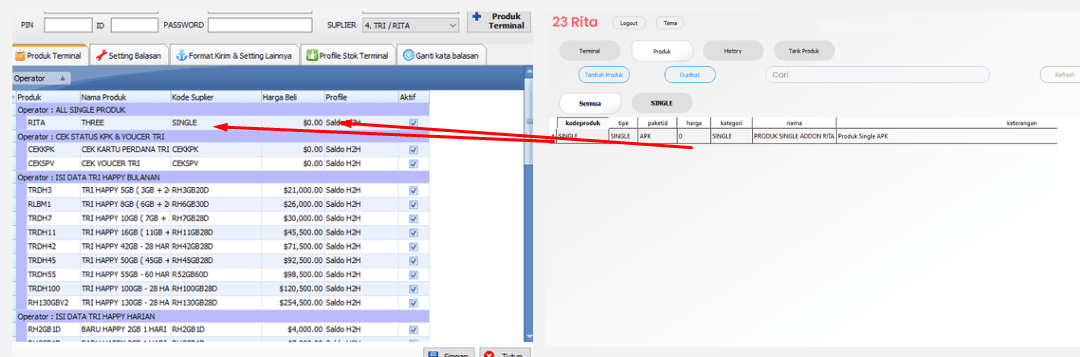Tambah Produk Single di IRS