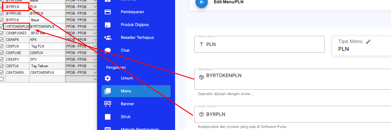 Kode Produk PLN di Otomax