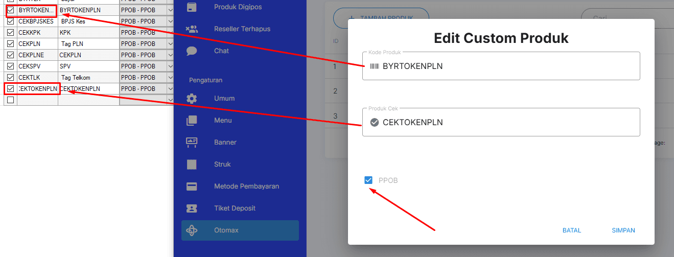 Pengaturan Token PLN di Konsol