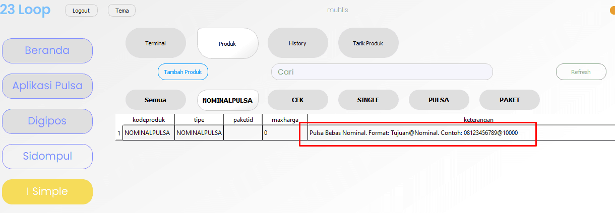 Pengaturan Format Tujuan