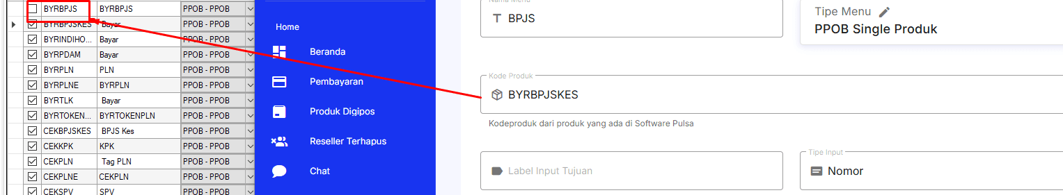 Kode Produk PPOB di Otomax