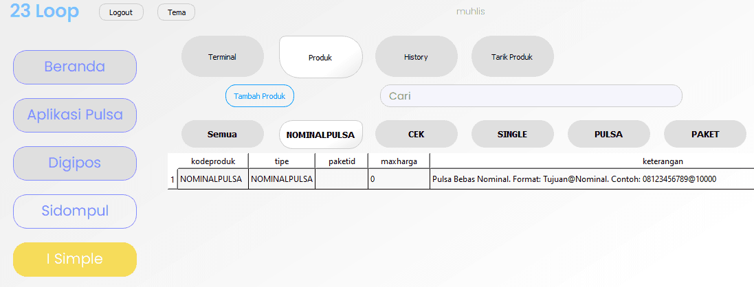 Produk Nominal Bebas di Addon