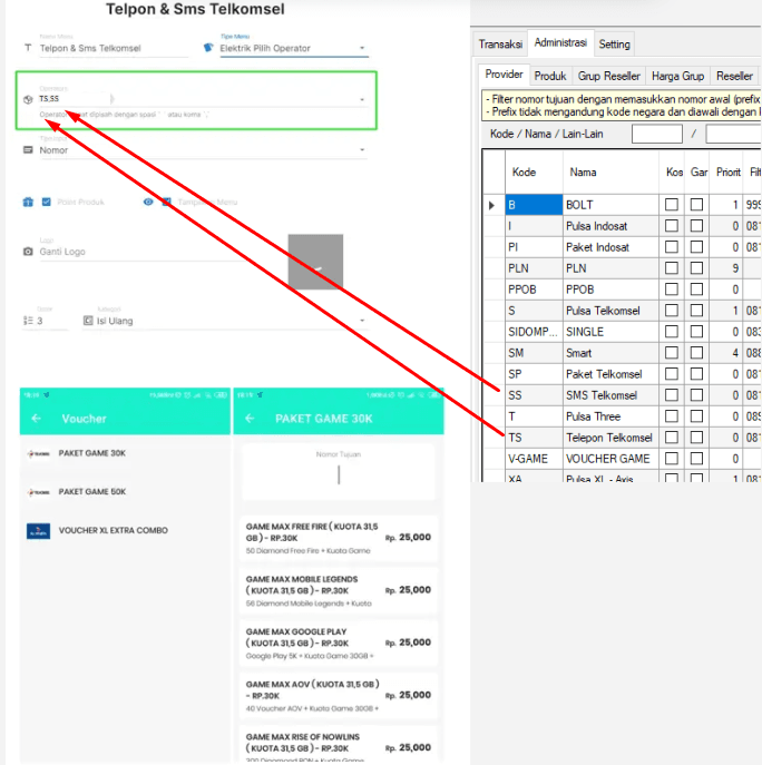 Tampilan Menu Elektrik