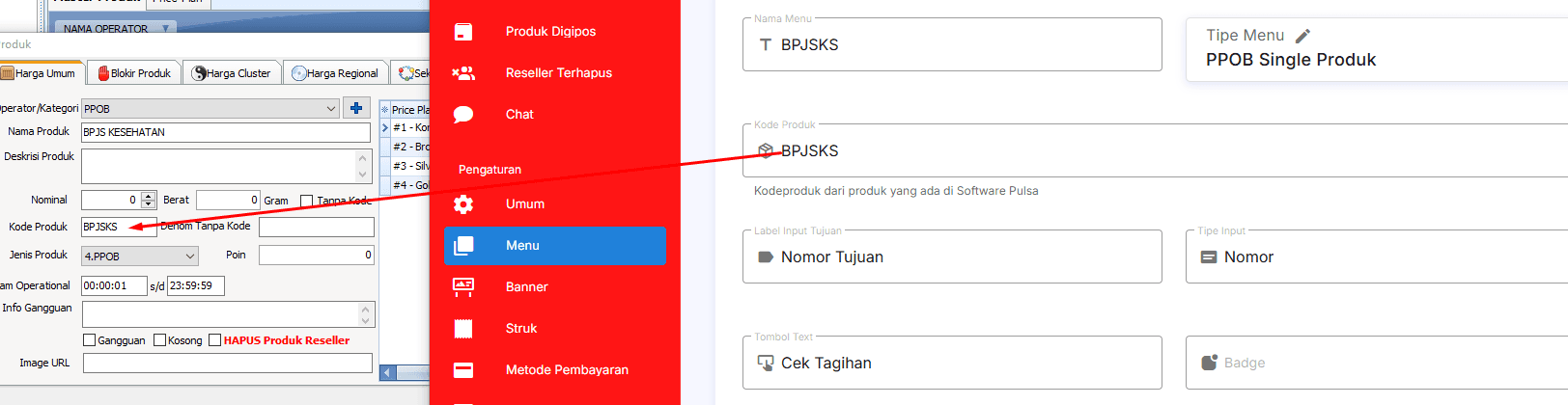 Kode Produk PPOB di IRS