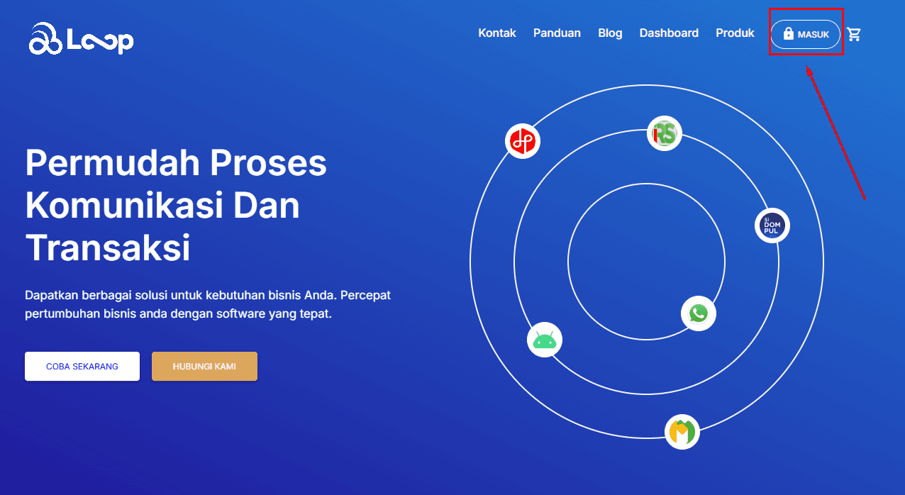 Tombol Masuk dan Daftar