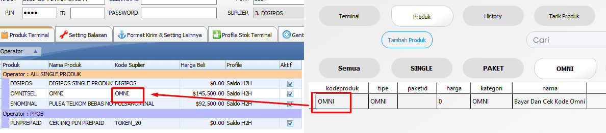 Menambahkan Produk OMNI di IRS