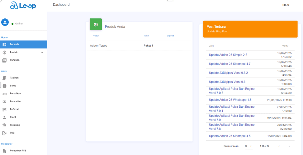 Verifikasi di Dasbor