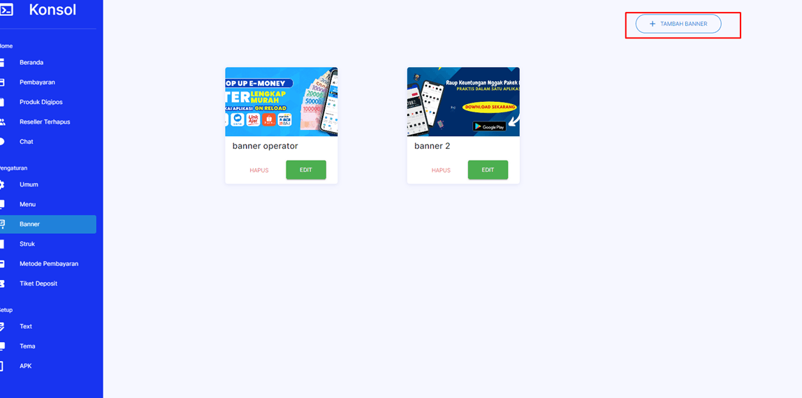 Tombol Tambah Banner