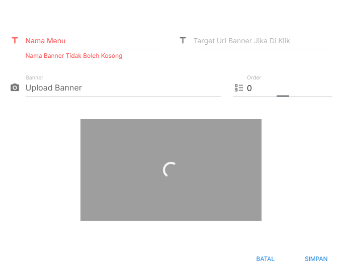 Formulir Detail Banner