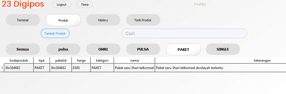 Produk Data di Addon