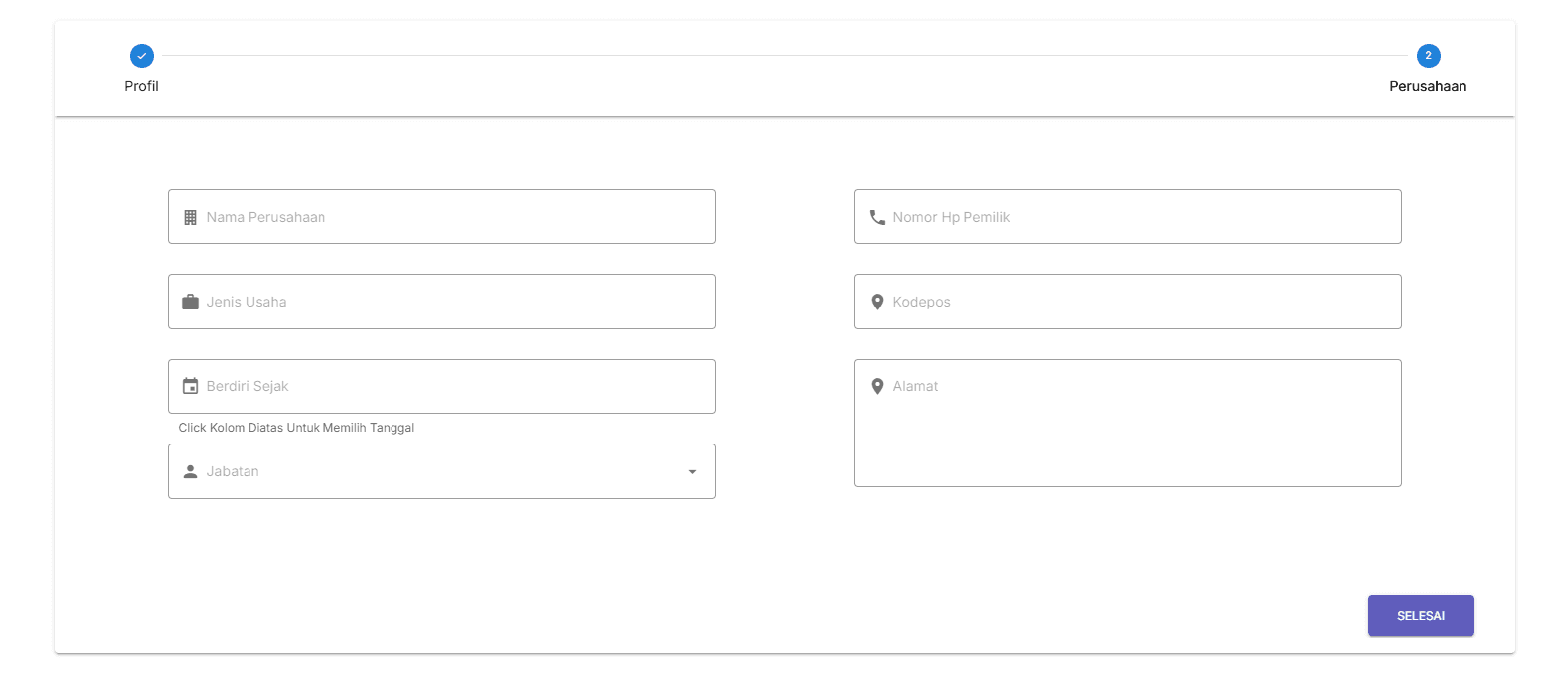 Formulir Data Perusahaan