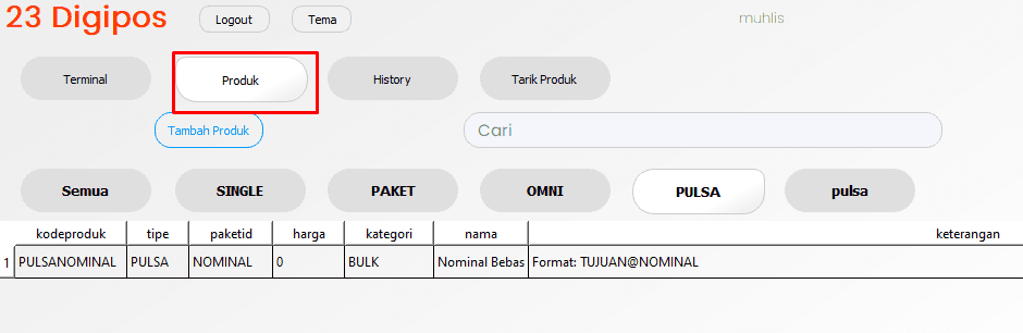 Produk Nominal Bebas di Addon