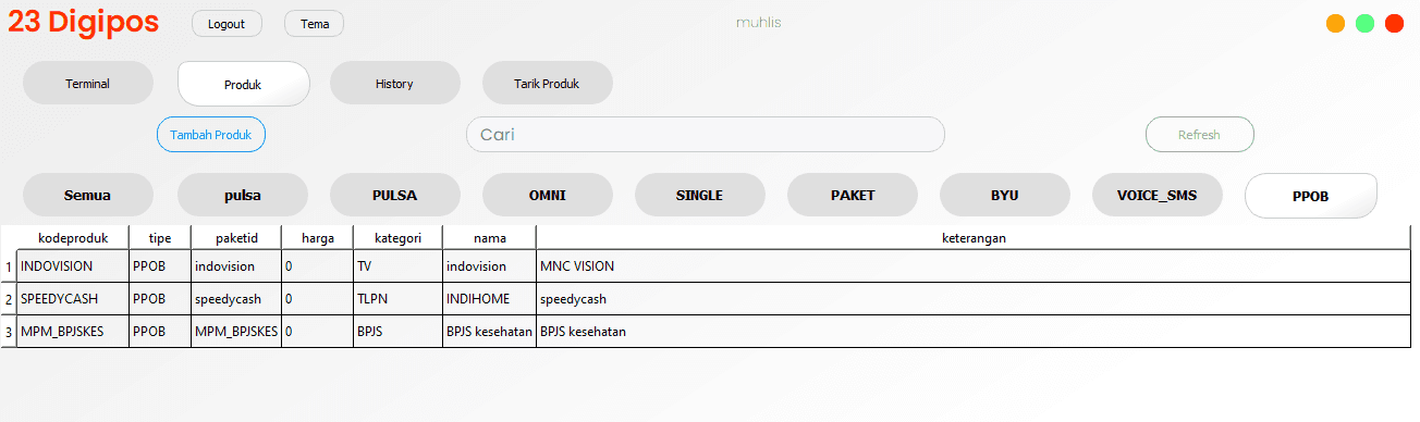 Produk PPOB di Addon