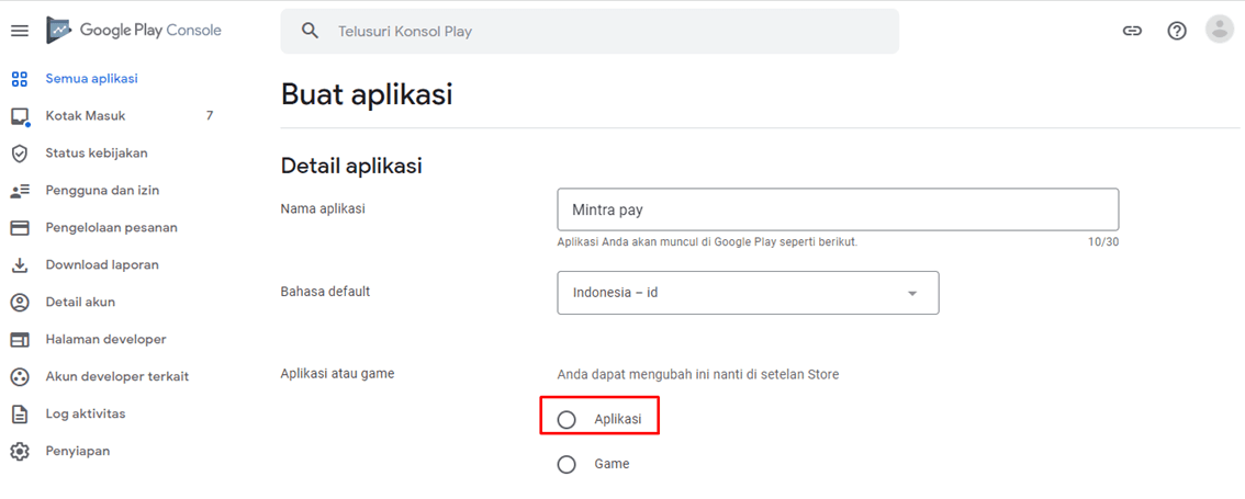 Detail Awal Aplikasi