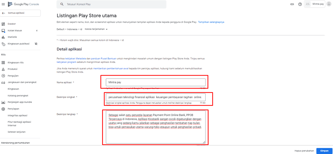 Listingan Play Store