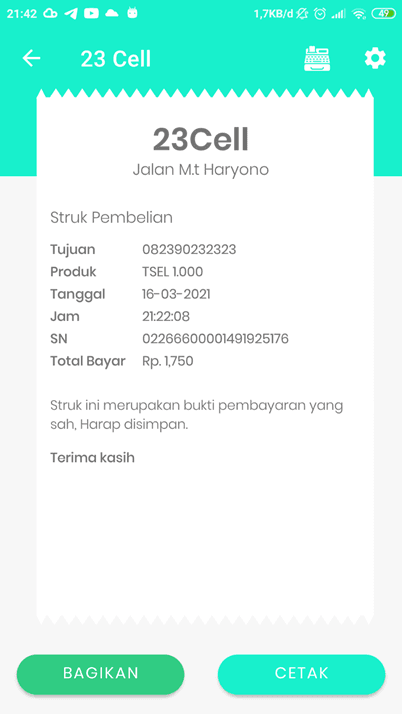 Contoh Struk Standar