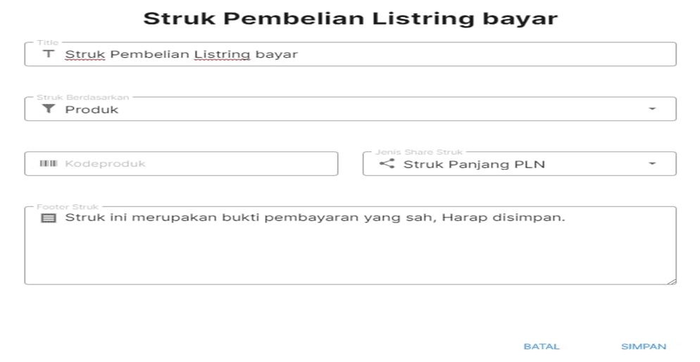 Pengaturan Dasar Struk