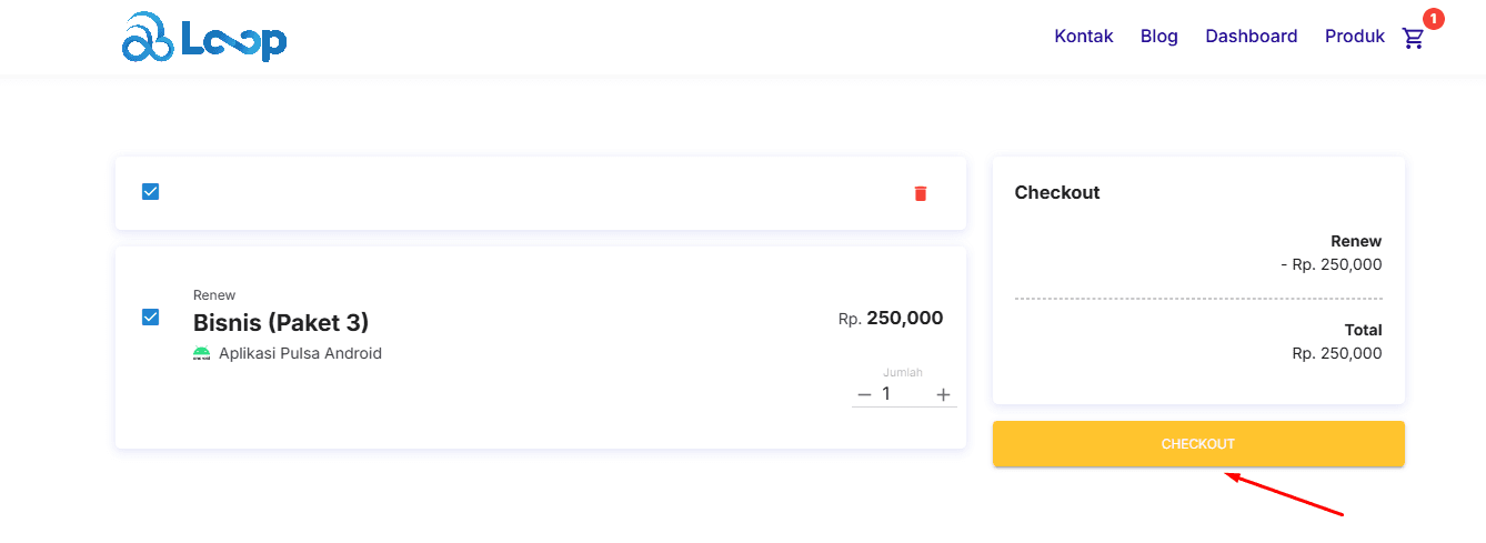 Tombol Checkout