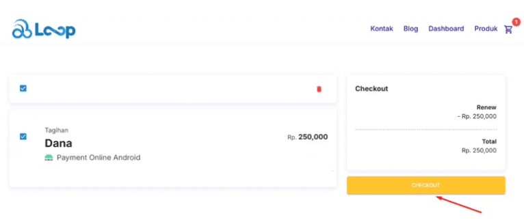 Tombol Checkout