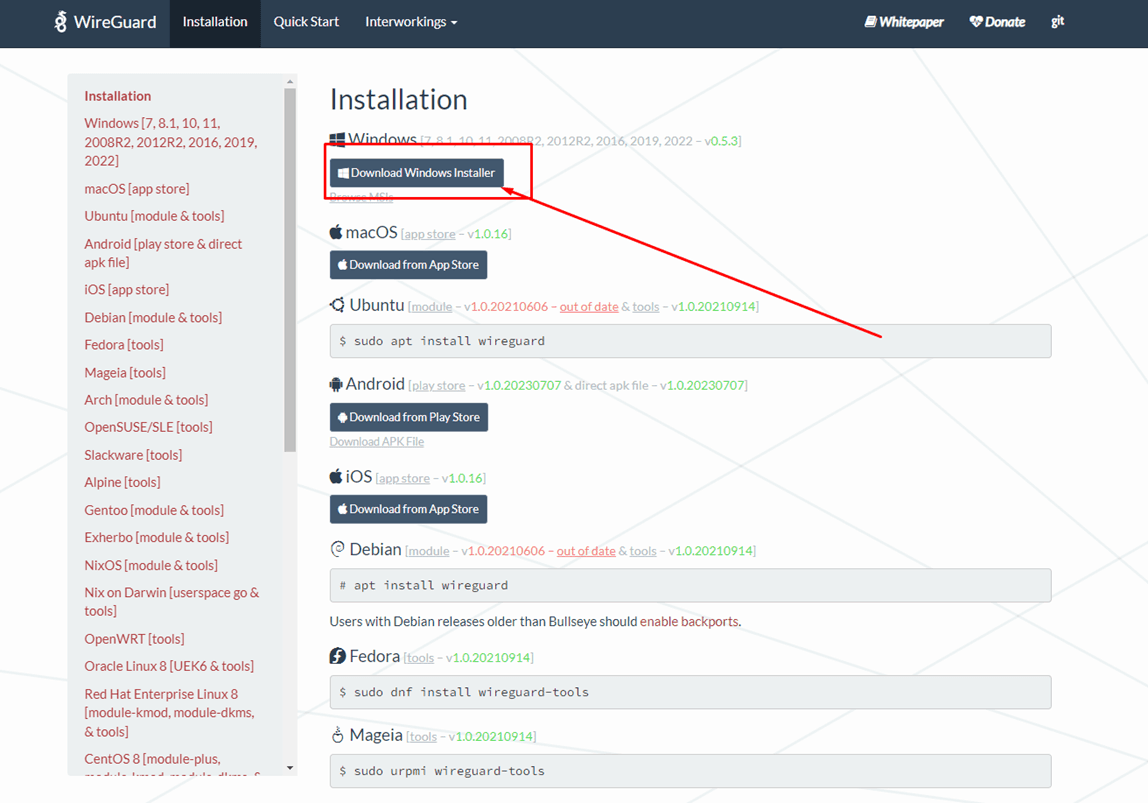 Tampilan awal WireGuard