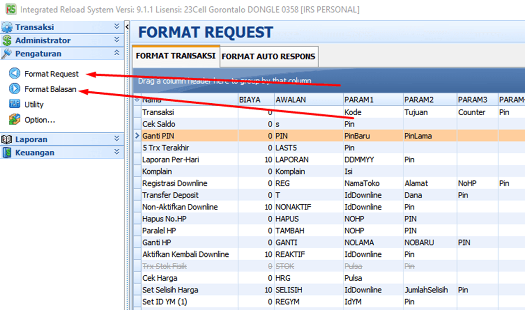 Pengaturan Balasan di IRS