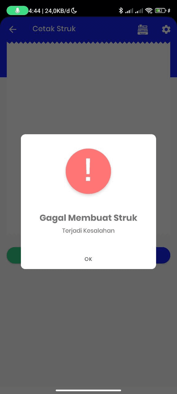 Error Gagal Membuat Struk