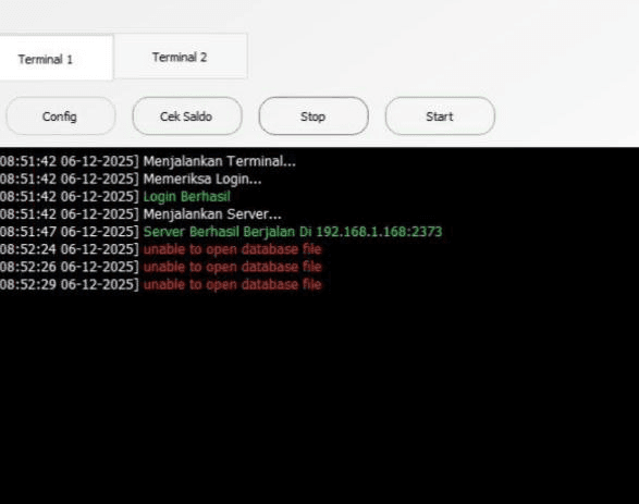 unable to open database file