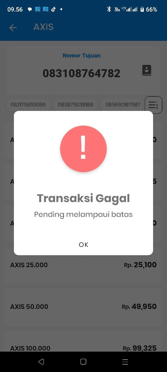 Error Pending Melampaui Batas