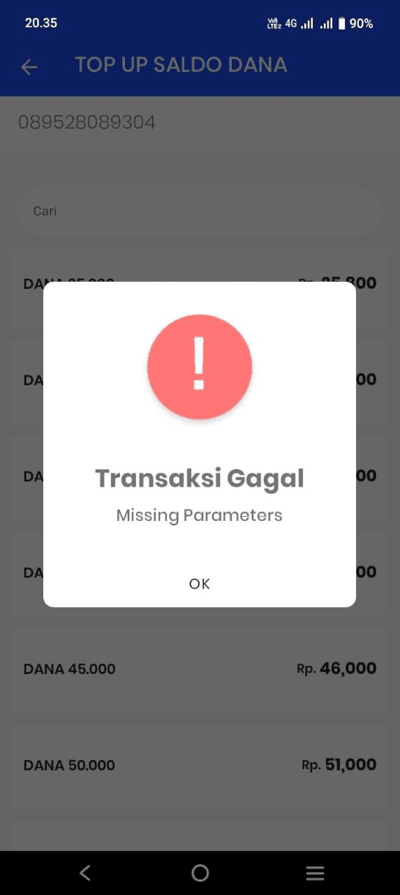 Error Missing Parameter